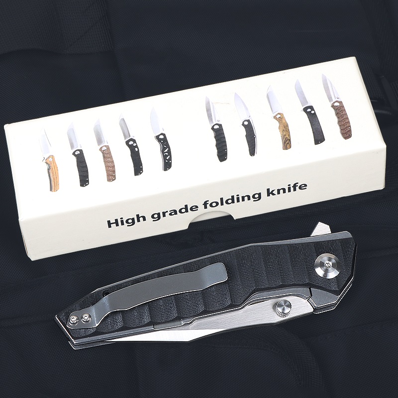 FD028 Two Colors No Logo Fast Opening G10 Handle Folding Knife UD408775